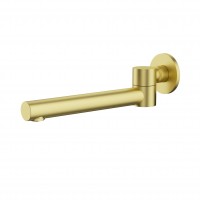 Brushed Gold Round Wall Mount Bath Spout